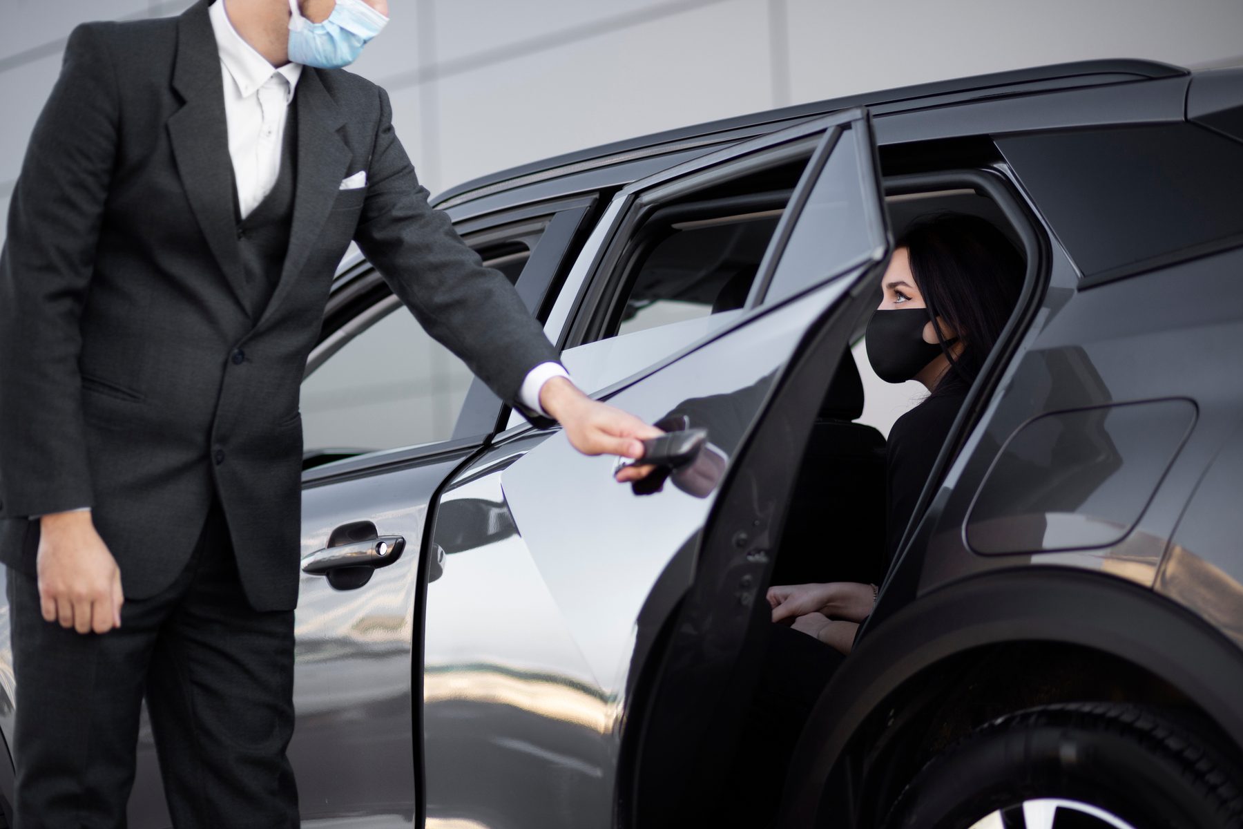 Driver opening car door